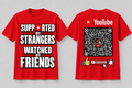Supported by Strangers T-Shirt Red - Front and Back