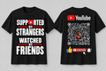 Supported by Strangers T-Shirt Black - Front and Back