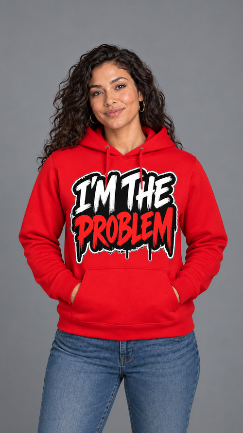 I'm the Problem red hoodie product image, 9:16 portrait