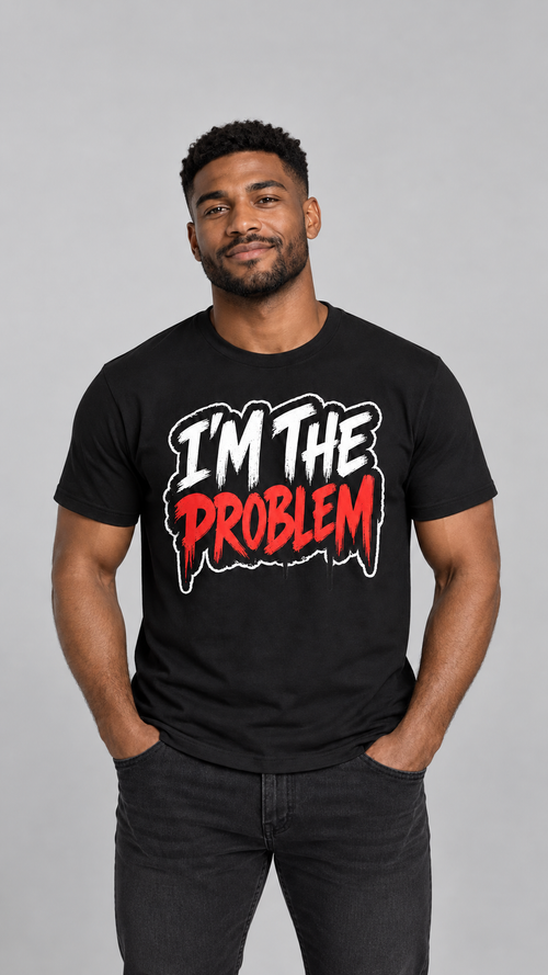I'm the Problem black T-shirt product image, 9:16 portrait